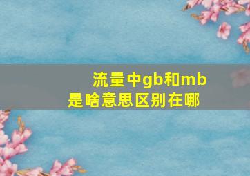 流量中gb和mb是啥意思区别在哪