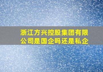 浙江方兴控股集团有限公司是国企吗还是私企