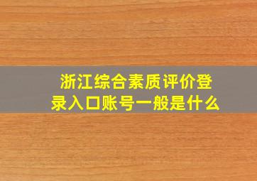 浙江综合素质评价登录入口账号一般是什么