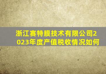 浙江赛特膜技术有限公司2023年度产值税收情况如何