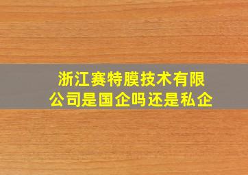 浙江赛特膜技术有限公司是国企吗还是私企