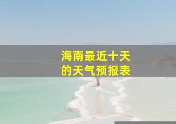 海南最近十天的天气预报表