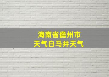 海南省儋州市天气白马井天气