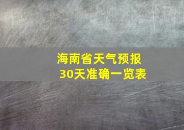 海南省天气预报30天准确一览表