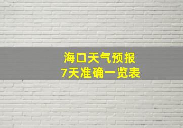 海口天气预报7天准确一览表