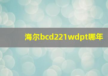 海尔bcd221wdpt哪年