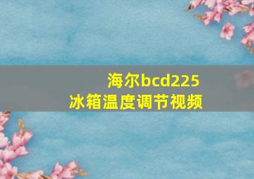 海尔bcd225冰箱温度调节视频