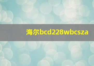 海尔bcd228wbcsza