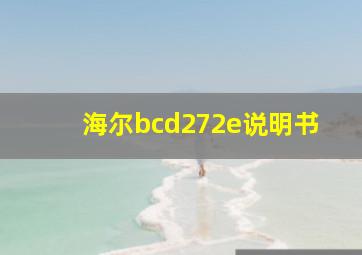 海尔bcd272e说明书