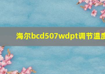 海尔bcd507wdpt调节温度