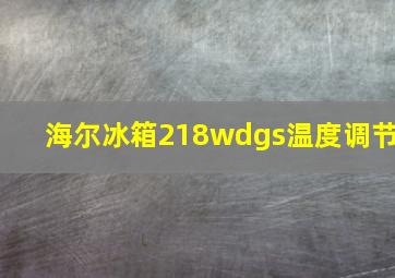 海尔冰箱218wdgs温度调节