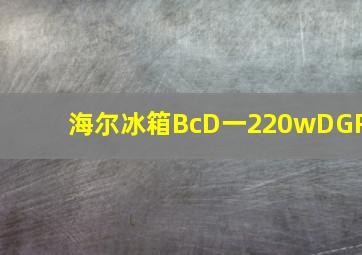 海尔冰箱BcD一220wDGR