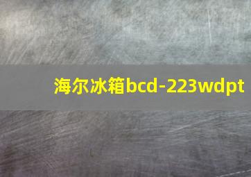 海尔冰箱bcd-223wdpt