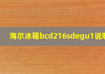 海尔冰箱bcd216sdegu1说明书