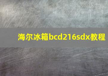 海尔冰箱bcd216sdx教程