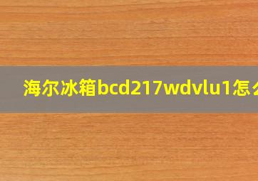 海尔冰箱bcd217wdvlu1怎么样