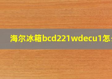 海尔冰箱bcd221wdecu1怎么样