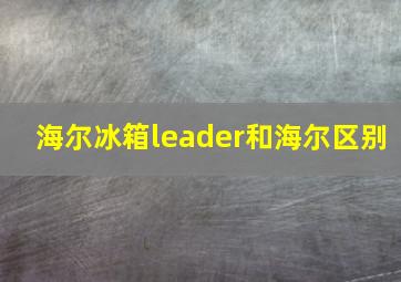 海尔冰箱leader和海尔区别