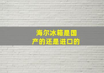 海尔冰箱是国产的还是进口的