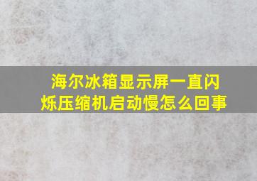 海尔冰箱显示屏一直闪烁压缩机启动慢怎么回事