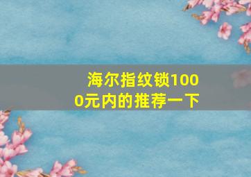 海尔指纹锁1000元内的推荐一下