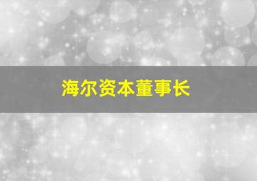 海尔资本董事长