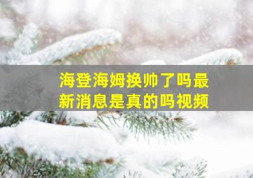 海登海姆换帅了吗最新消息是真的吗视频