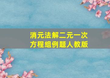 消元法解二元一次方程组例题人教版