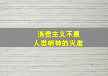 消费主义不是人类精神的灾难