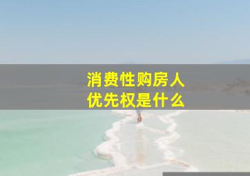 消费性购房人优先权是什么