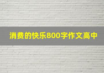 消费的快乐800字作文高中