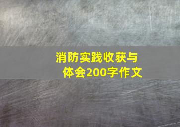 消防实践收获与体会200字作文