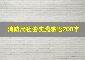 消防局社会实践感悟200字