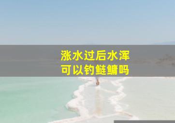 涨水过后水浑可以钓鲢鳙吗