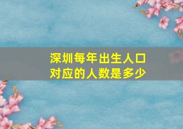 深圳每年出生人口对应的人数是多少