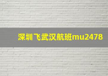 深圳飞武汉航班mu2478