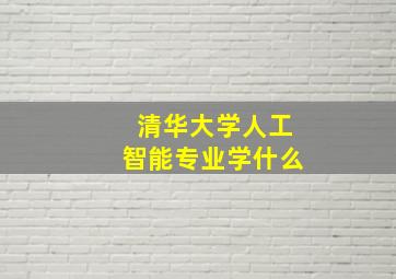 清华大学人工智能专业学什么