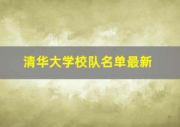 清华大学校队名单最新