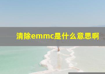 清除emmc是什么意思啊