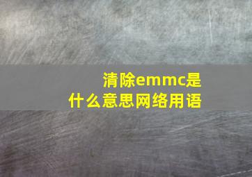 清除emmc是什么意思网络用语