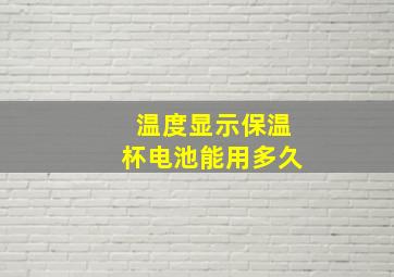 温度显示保温杯电池能用多久