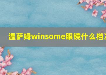 温萨姆winsome眼镜什么档次