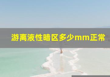 游离液性暗区多少mm正常