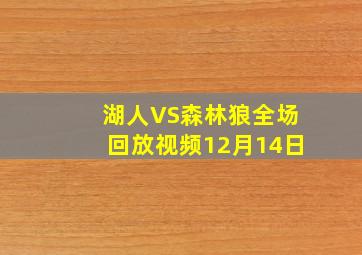 湖人VS森林狼全场回放视频12月14日