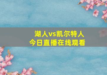 湖人vs凯尔特人今日直播在线观看