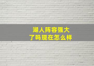 湖人阵容强大了吗现在怎么样