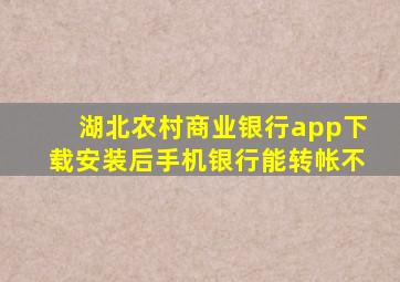 湖北农村商业银行app下载安装后手机银行能转帐不