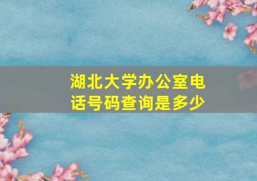 湖北大学办公室电话号码查询是多少