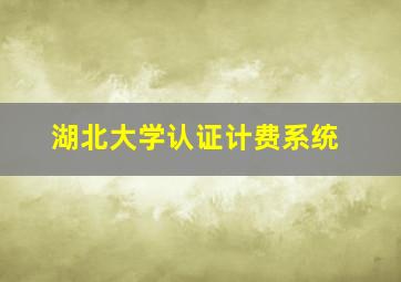 湖北大学认证计费系统