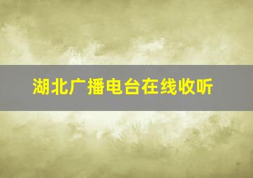 湖北广播电台在线收听